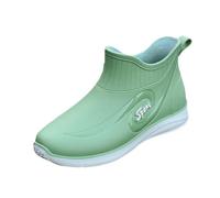 Black Wellies Waterproof Ankle Boots Women Garden Shoes Habit Youth All Weather Boots Women's Rain Water Shoes Top Rubber Casual and Fashionable All Outdoor Work Fishing Car Washing Kitchen Non Slip O