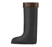 Black Wellies Waterproof Ankle Boots Women Ladies Garden Shoes Silicone Rain Shoe Cover Women Autumn and Winter Rain Boots Men's Cotton Cover Men and Plus Velvet Thick Warm Cold Proof Rubber Shoes Cot
