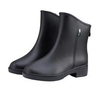 Black Wellies Waterproof Womens Boots Ladies Garden Shoes Four Fashion Non Slip Short Tube Rain Boots Water is The New Costume Women (Black 4)