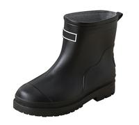 Black Wellies Women Waterproof Ankle Boots Women above The Rim Shoes Rain Boots Water Shoes Top Wear Rubber Student Casual Fashion All Outdoor Work Fishing Car Wash Kitchen Non Slip Overshoes Rubber L