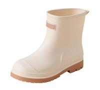 Black Wellies Women Waterproof Ankle Boots Women above The Rim Shoes Rain Boots Water Shoes Top Wear Rubber Student Casual Fashion All Outdoor Work Fishing Car Wash Kitchen Non Slip Overshoes Rubber L