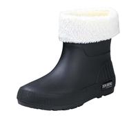 Black Wellies Women Waterproof Womens Boots Gardening Shoes Quilted Boots Women's Spring Summer Autumn and Winter Short Sleeved Cotton Removable and Washable Outdoor Fashion Work Fishing Car Wash Kitc