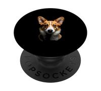 Black Welsh Corgi Dog Corgi Face PopSockets Adhesive PopGrip