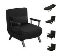 (Black) WestWood 4-in-1 Convert Folding Sofa Bed Floor Chair Recliner Sleeper Lounger