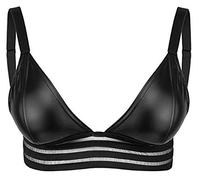 Black Wet Look F157 Handmade Bra Size S