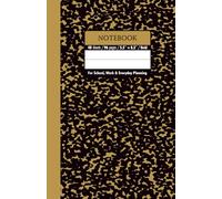 Black & Wet Sand Marble School Notebook - Grid, 96 Pages, 5.5" x 8.5", Soft Matte Cover: For schoolwork, math, science, creative projects, and daily planning