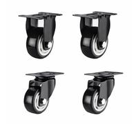 Black Wheel Bearing Wheel 1.5 Inch 2 Inch 2.5 Inch 3 Inch Double Brake Caster Anti Slip Wear Resistant Suitable For Office Chair(3in,Orientation+universal)