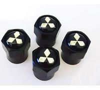 Black Wheel Valve Dust Caps. Lancer Evo Galant G-Wagon Fto Gto Vr-4 Pajero Outlander Phev Pinin 3000GT Carisma Colt Shogun Starion