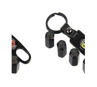 Black Wheel Valve Dust Caps with Keyring Spanner. 500 Qubo Doblo Panda Bravo 124 Spider Tipo Multipla Strada Panda Uno Fiorino Turbo Croma Ie Cinquecento Barchetta Brava