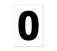 Black Wheelie Bin Number 0 - Self Adhesive Waterproof Durable Vinyl Stickers - Digitally Cut to The Sticker Shape - Size 170mm (0)