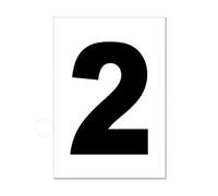 Black Wheelie Bin Number 2 - Self Adhesive Waterproof Durable Vinyl Stickers - Digitally Cut to the sticker Shape - size 170mm (2)