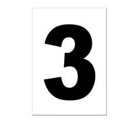 Black Wheelie Bin Number 3 - Self Adhesive Waterproof Durable Vinyl Stickers - Digitally Cut to the sticker Shape - size 170mm (3)