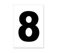 Black Wheelie Bin Number 8 - Self Adhesive Waterproof Durable Vinyl Stickers - Digitally Cut to The Sticker Shape - Size 170mm (8)