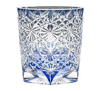Black Whiskey Glass Handmade - Edo Kiriko Crystal Tumbler for Bourbon Scotch Cognac & Old Fashioned - Premium Rocks Glass, Japanese Craftsmanship, Gift for Him (Black, 250ml)