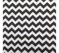 Black/White - 1 Meter | 6mm Chevron Printed Polycotton Fabric Japanese Qkt 4000 Poly Cotton Material White Colour Color Zig Zag Dressmaking Crafts Quilting Blender Blending Fabric