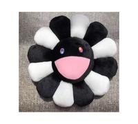 (Black White) 16in Takashi Murakami Rainbow Flower Pillow Plush Colorful Stuffed Gift