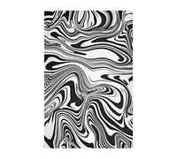 Black White Abstract Liquid Ink Paint Marble Texture 4 Packs Polyester Kitchen Dish Towel, Hand Bar Tea Towels with Hanging Loop, Hemmed NapkinTowel Dishtowels Waffle Dishcloths