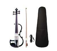Black White Advanced Electric Full Size Violin Solidwood Mute Violin Carrying Case Audio Cable Bow Kits For Beginner Student