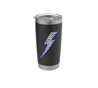Black, White and Grey Leopard Lightning with Blue Shadow Stainless Steel Insulated Tumbler