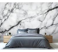 Black White and Grey Wallpaper, Modern Marble Bedroom Wall paper, Not Self Adhesive Abstract Black Texture Wallpaper for Living Room, Nordic Simple Marble Photo 3D Wall Murals & Room Decor, 366x254cm