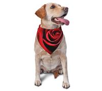Black White and Red Roses Dog Bandana Pet Scarf Accessories for Small Medium Dogs Cats Photo Prop, Triangle Pet Bandanas Adjustable Puppy Bib Washable Dog Kerchief Puppy Neckerchief