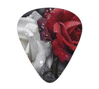 Black White And Red Roses - Guitar Picks-12 Pack Includes Thin, Medium & Heavy Gauges, Best Gift for Guitar Lovers