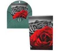 Black White and Red Roses Print Thank You Cards Greeting Cards With Envelopes Blank Note Cards 10x15 cm Perfect for Thank Yous Invitations