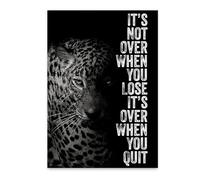 Black White Animal Leopard Poster Prints English Inspirational Canvas Painting Wall Art Picture For Living Room Home Decoration 30X40Cm Unframed