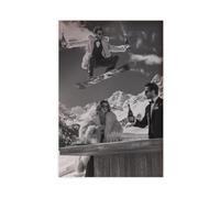 Black & White Apres Ski Canvas Poster Bedroom Decor Landscape Office Room Decor Gift 08x12inch(20x30cm)