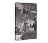 Black & White Apres Ski Canvas Poster Wall Art Decor Print Picture Paintings for Living Room Bedroom Decoration 08x12inch(20x30cm)