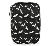 Black White Bat Travel Pill Organizer Box Weekly Portable Pill Case Daily Pills 7 Day Small Birth Control Pills Container Removable Compartments for Medicine Vitamins Fish Oil