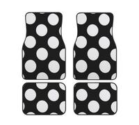 Black & White Big Dot Car Floor Mats Set Of 4,Front Rear Carpets Mats