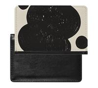 Black & White Big Dot Passport Holder with 3 Card Slots, Portable PU Leather Travel Wallet, Slim Protective Cover for Passport, ID, Credit Cards