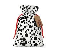 Black & White Big Dot print Christmas Packing Bag Linen Bags with Drawstring Funny Wedding Present Bag