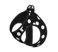 Black & White Big Dot Print Reflective Pet Leash Vest For Small Dogs & Cats, Adjustable Outdoor Walking Hiking Vest