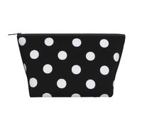 Black & White Big Dot Print Women's Makeup Bag Daily Commute Cosmetics Storage Pouch Beach Travel Fashion Toothbrush Bag