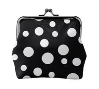 Black & White Big Dot Printed Coin Purse Pouch-Mini Coin Wallet,Change Purse,Leather Coin Pouch Holder For Woman Girls, Black, One Size, Modern,european Style, Retro