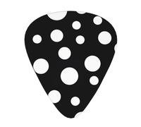 Black & White Big Dot Printed Custom 12 Pieces Guitar Pick In A Box,The Pick Makes Sound Clear, Ukulele, Electric Bass (0.46 0.71 0.96mm)