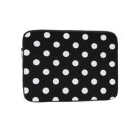 Black & White Big Dot Printed Laptop Sleeve For 15 Inch Laptop, Shockproof Oxford Fabric Laptop Protective Case Laptop Bag