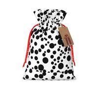 Black & White Big Dot Printing 1 Pc Christmas Bag With Drawstring For All Adults To Give Presents Halloween