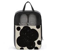 Black & White Big Dot Shoe Bag Waterproof & Breathable Shoe Pouch for Travel, Portable Carry Case for Sports Sneakers, Gym, Vacation