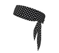 Black & White Big Dot Unisex Sports Head Tie - Double-Sided, Moisture-Wicking Workout Headband, Adjustable Knotted Band for Running, Yoga & Gym