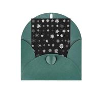 Black & White Big Snow Personalized Christmas Thanksgiving Greeting Card 6x4 inches with Dark Green Envelope for Business Wedding Birthday Housewarming Holiday Card for Family Friends Teachers 1 pc