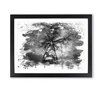 Black & White Birch Tree Vol.4 V4 Modern Framed Wall Art Print, Ready to Hang Picture for Living Room Bedroom Home Office Décor, Black A3 (46 x 34 cm)