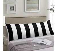 Black White Body Pillow Cover White and Black Stripe Cushion Long Pillowcase with Zipper Decorative Luxury Soft Modern Bedding Pillow Cases Farmhouse Striped Pillow Covers for Couch,Sofa 20"x54"