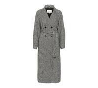 Black/White Boucle Coat with V-Neck - female - Gestuz - Double-Breasted Coats - Gray - XS - Coats XS