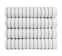 Black & White Brands Brazilian Beach/Pool/Bath Towel - Ultimate Absorbent Luxury XL 36x70 100% Cotton Wave (4 Towels, Charcoal Gray Poly Pinstripe)