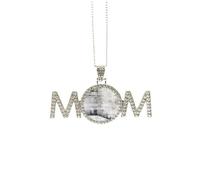 Black White Brick Modern Literature Pattern Mothers Day Gift for Mom Nana Grandma Necklace Birthday Jewelry