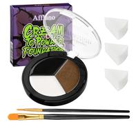 Black White Brown Face & Body Paint Kit - Halloween SFX Makeup 6Pcs #03 | Oil-based face & body paint. Full coverage, waterproof. Vegan, cruelty-free. For werewolf, beast, cosplay