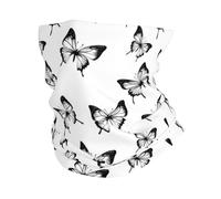 Black White Butterfly Cute Unisex Neck Warmer Multifunctional Neck Gaiter Lightweight Snood Scarf For Outdoor Motorcycle Summer Sport